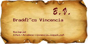 Bradács Vincencia névjegykártya